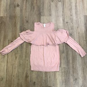 Motherhood Maternity Pink Open Shoulder Sweater Size Medium